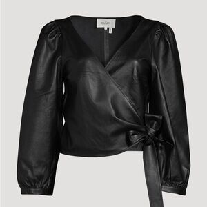 NEW Ba&sh Houston Leather Wrap Top - Black NWT Size S